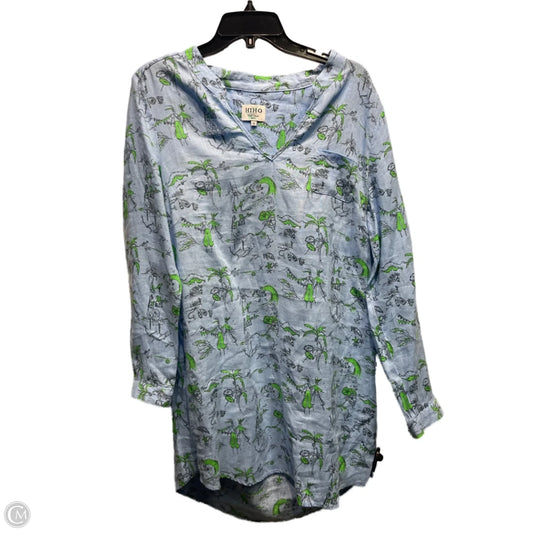 Dress Casual Short By HIHI In Blue & Green, Size: M