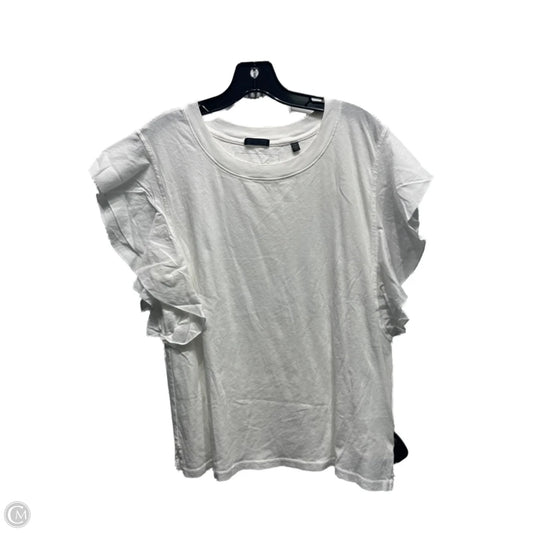Top Short Sleeve By Atm In White, Size: L
