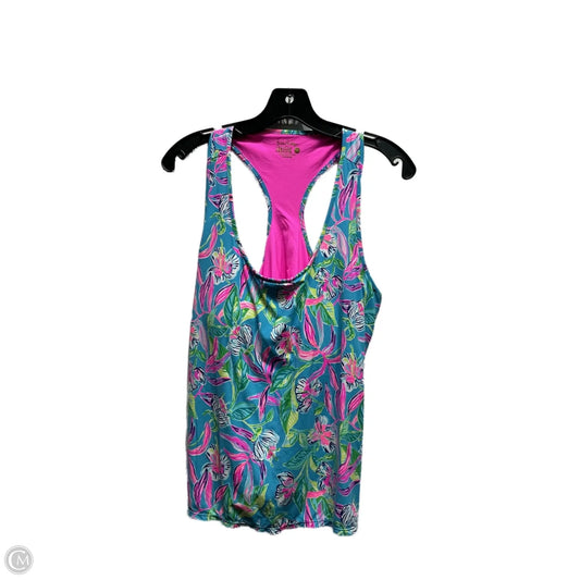 Top Sleeveless Designer By Lilly Pulitzer In Blue & Pink, Size: Xl