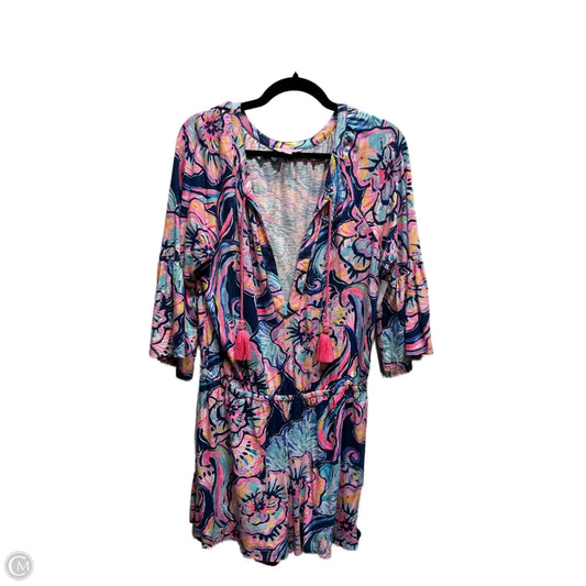 Romper Designer By Lilly Pulitzer In Blue & Pink, Size: L