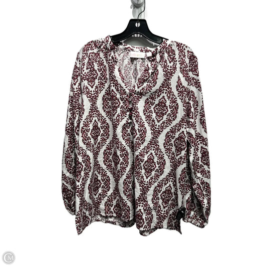 Top Long Sleeve By Belle By Kim Gravel In Maroon, Size: M