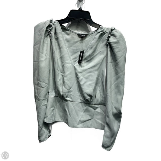 Blouse Long Sleeve By Express In Grey, Size: S