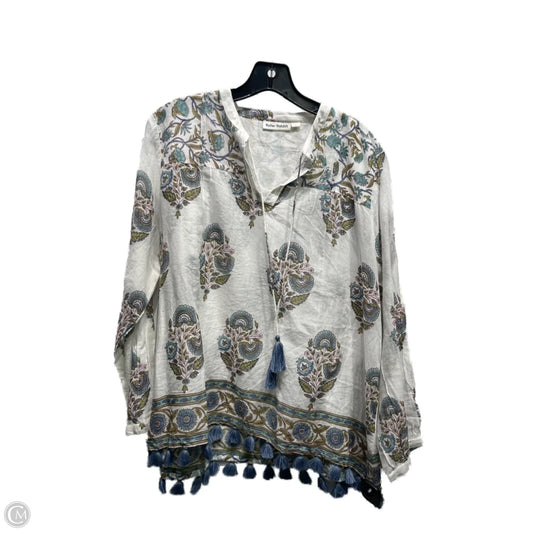 Top Long Sleeve By Roller Rabbit In Blue & Green, Size: L