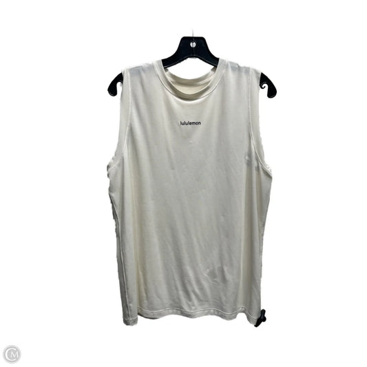 Athletic Top Short Sleeve By Lululemon In Cream, Size: M