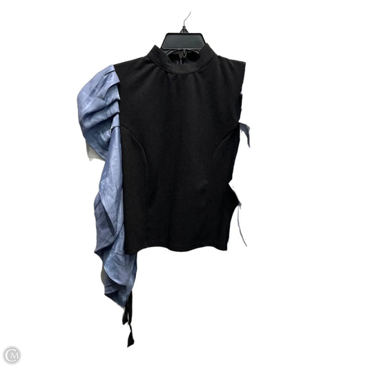 Blouse Long Sleeve By Gracia In Black & Blue, Size: M