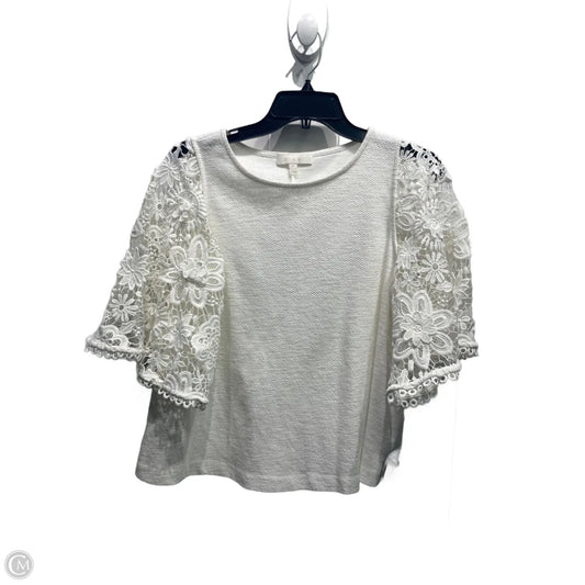 Top Short Sleeve By Eri + Ali In White, Size: Xs