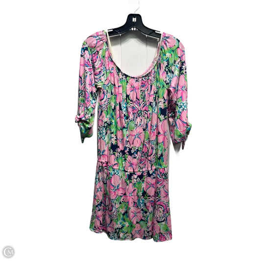 Romper Designer By Lilly Pulitzer In Blue & Pink, Size: M