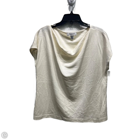 Top Short Sleeve Luxury Designer By St John Collection In Cream, Size: Xl