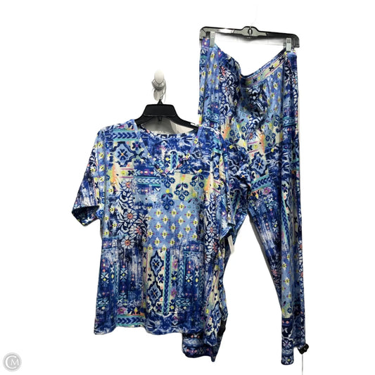 Pants Set 2pc By D&co. In Blue, Size: 1x