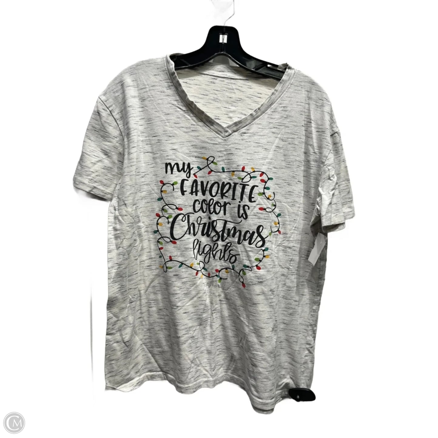 Top Short Sleeve Basic By Cme In Grey, Size: Xl