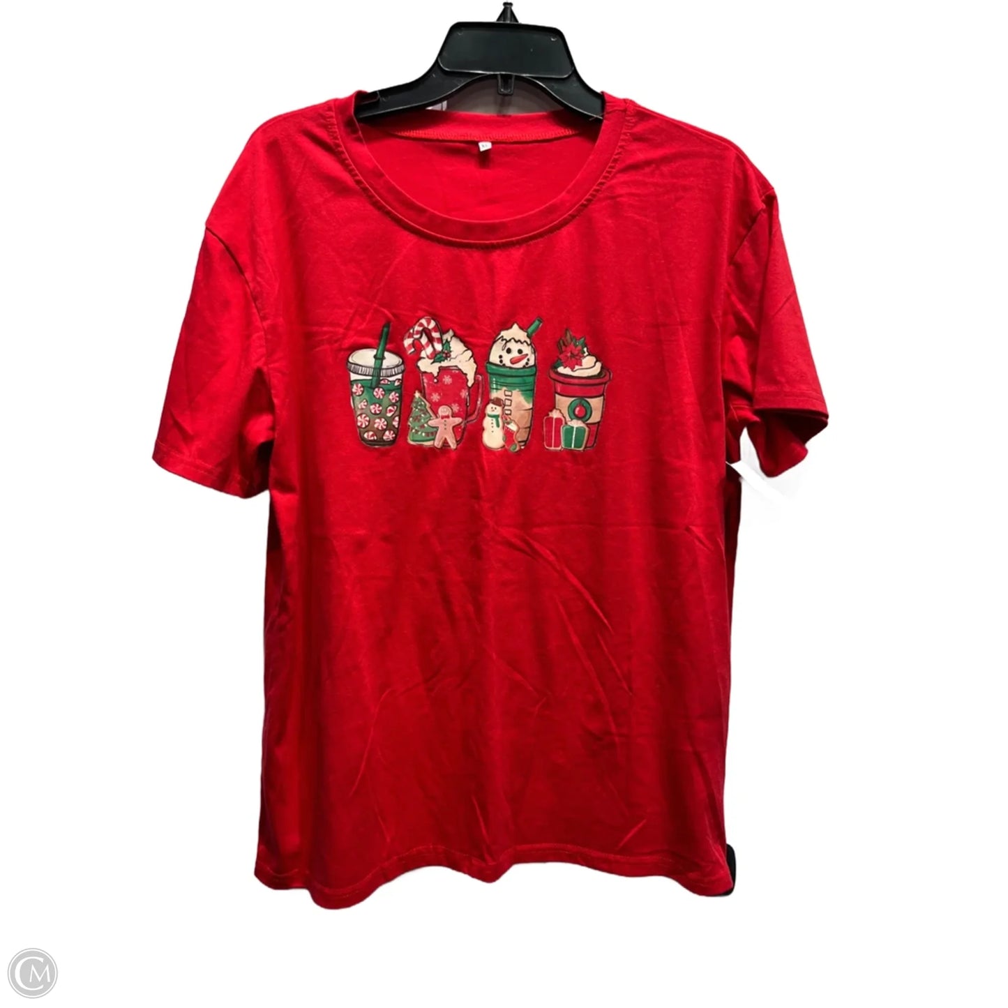 Top Short Sleeve Basic By Cme In Red, Size: Xl