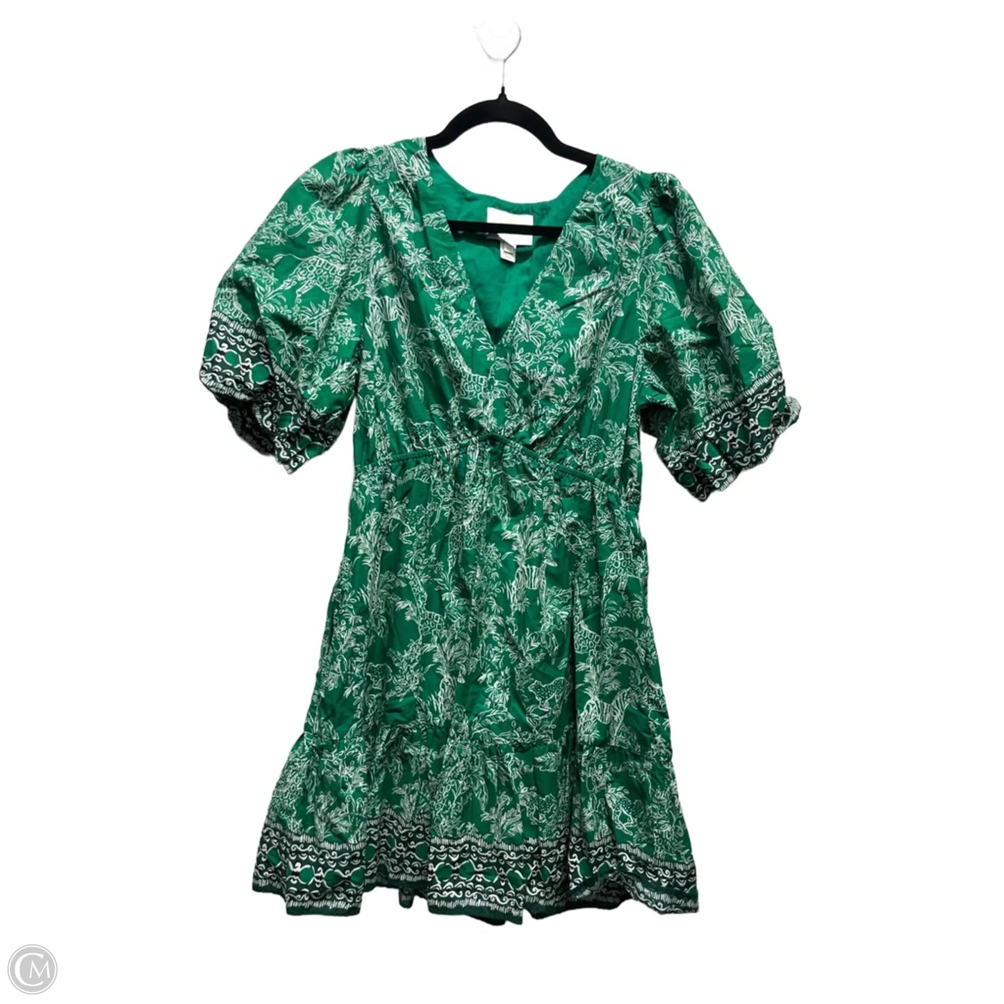 Dress Designer By Lilly Pulitzer In Green & White, Size: 10