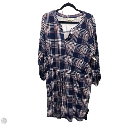 Dress Casual Short By Bobbie Brooks In Blue & Pink, Size: 2x