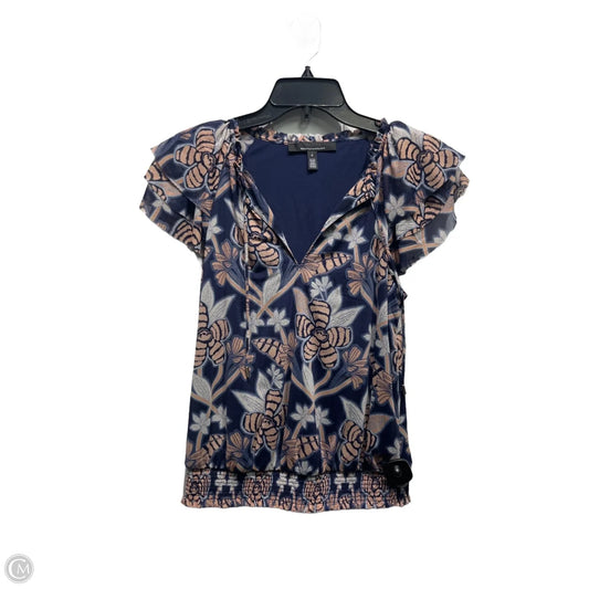 Top Short Sleeve By White House Black Market In Blue & Tan, Size: S