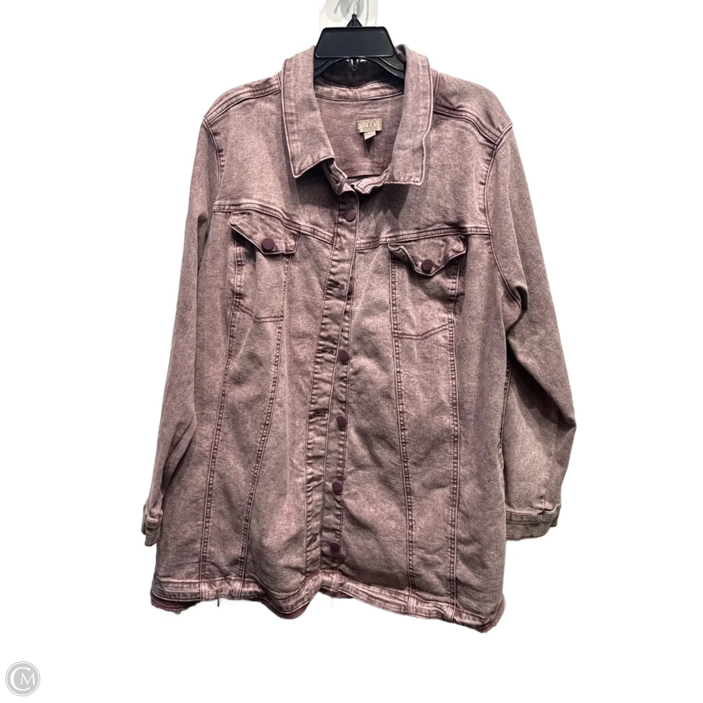 Jacket Denim By Logo In Purple, Size: 28