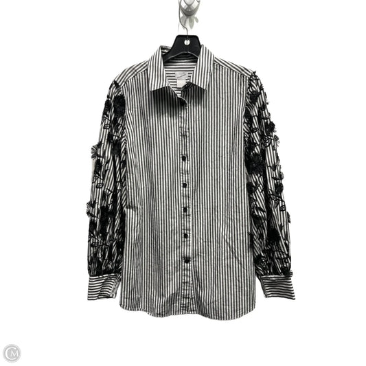 Top Long Sleeve By Chicos In Black & White, Size: 4