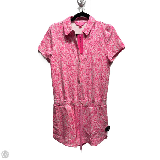 Romper Designer By Lilly Pulitzer In Pink & White, Size: S