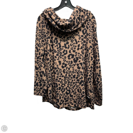 Top Long Sleeve By Emily Daniels In Black & Tan, Size: 1x