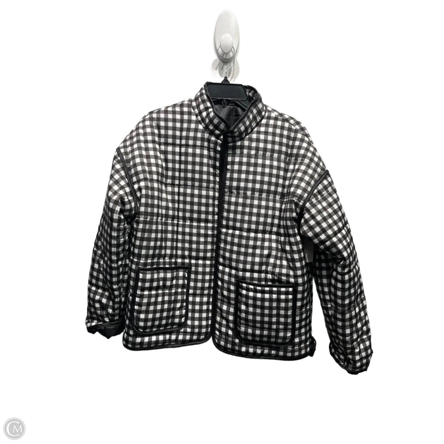 Jacket Puffer & Quilted By Clothes Mentor In Black & White, Size: M