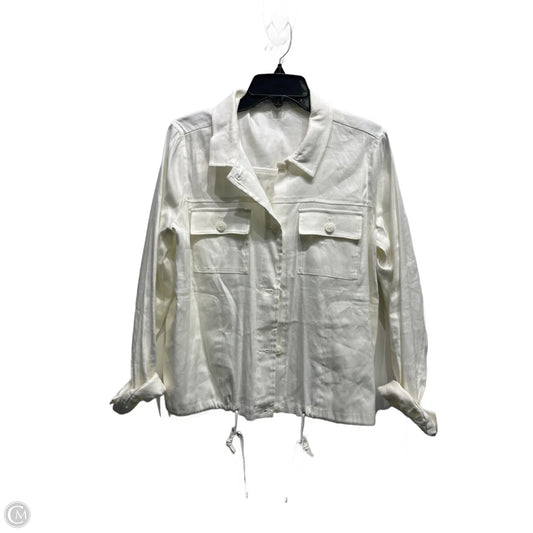 Jacket Moto By Calvin Klein In Cream, Size: M