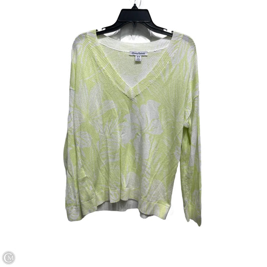 Top Long Sleeve By Tommy Bahama In Green & White, Size: M