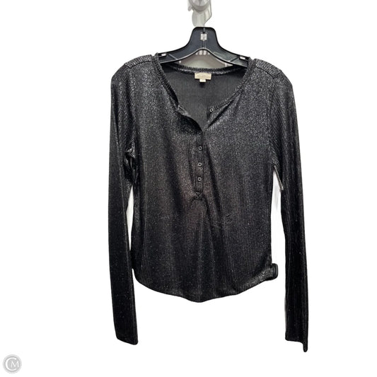 Top Long Sleeve By Pilcro In Black, Size: M