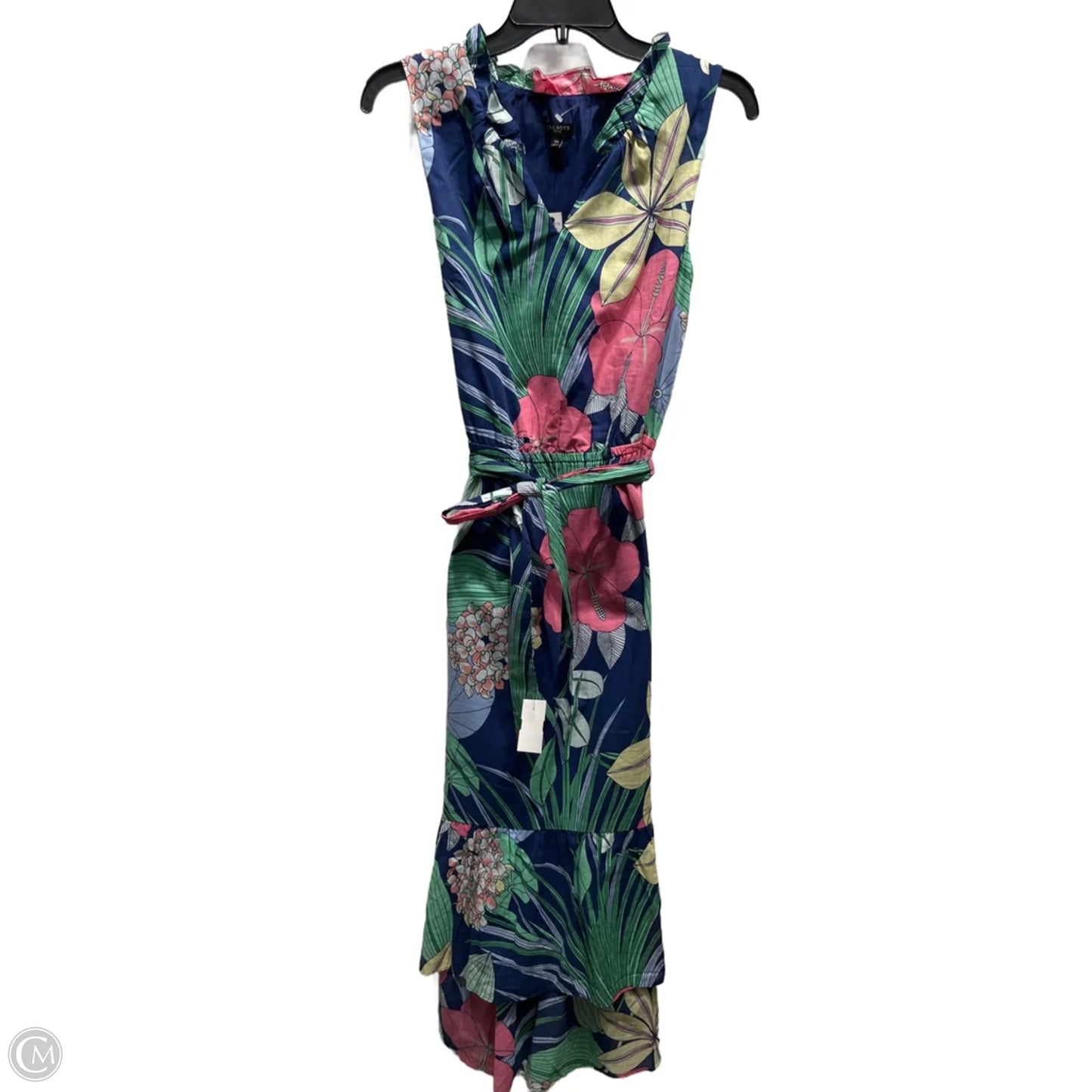 Dress Casual Midi By Talbots In Blue & Green, Size: 10p