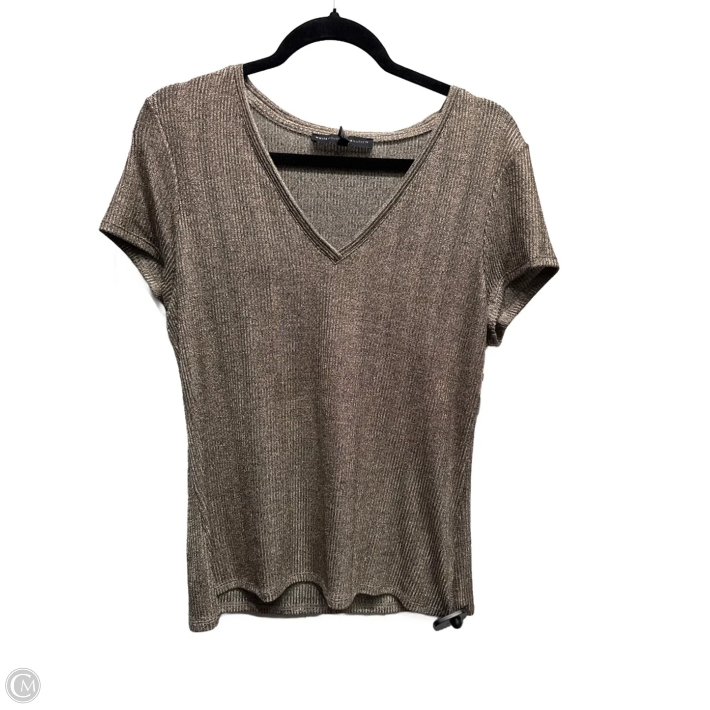 Top Short Sleeve By White House Black Market In Gold, Size: L