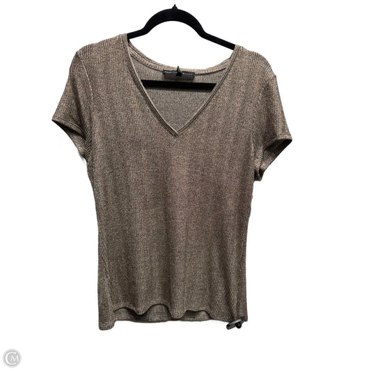 Top Short Sleeve By White House Black Market In Gold, Size: L