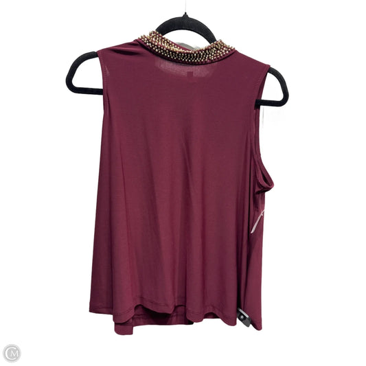 Top Sleeveless By Tiana B In Maroon, Size: L