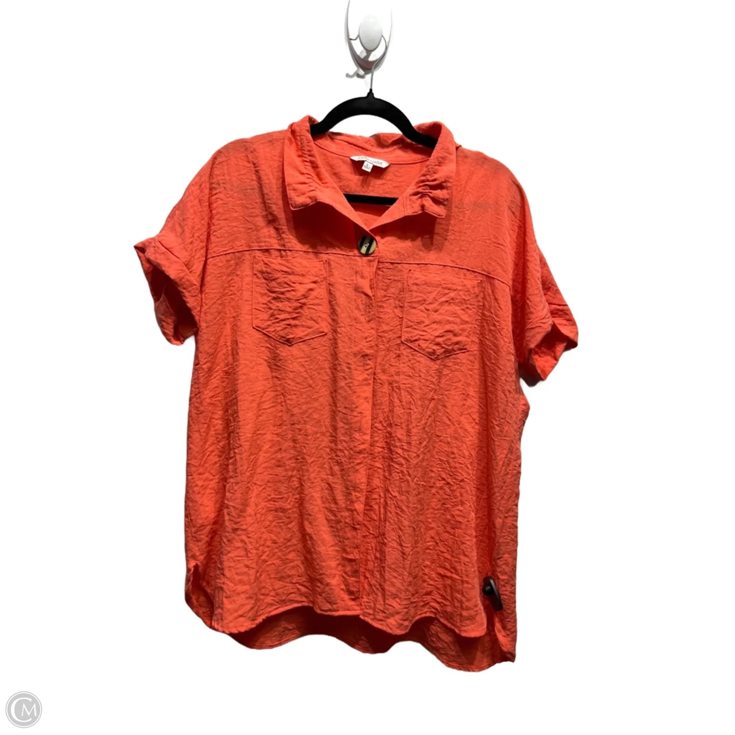 Top Short Sleeve By John Mark In Orange, Size: L