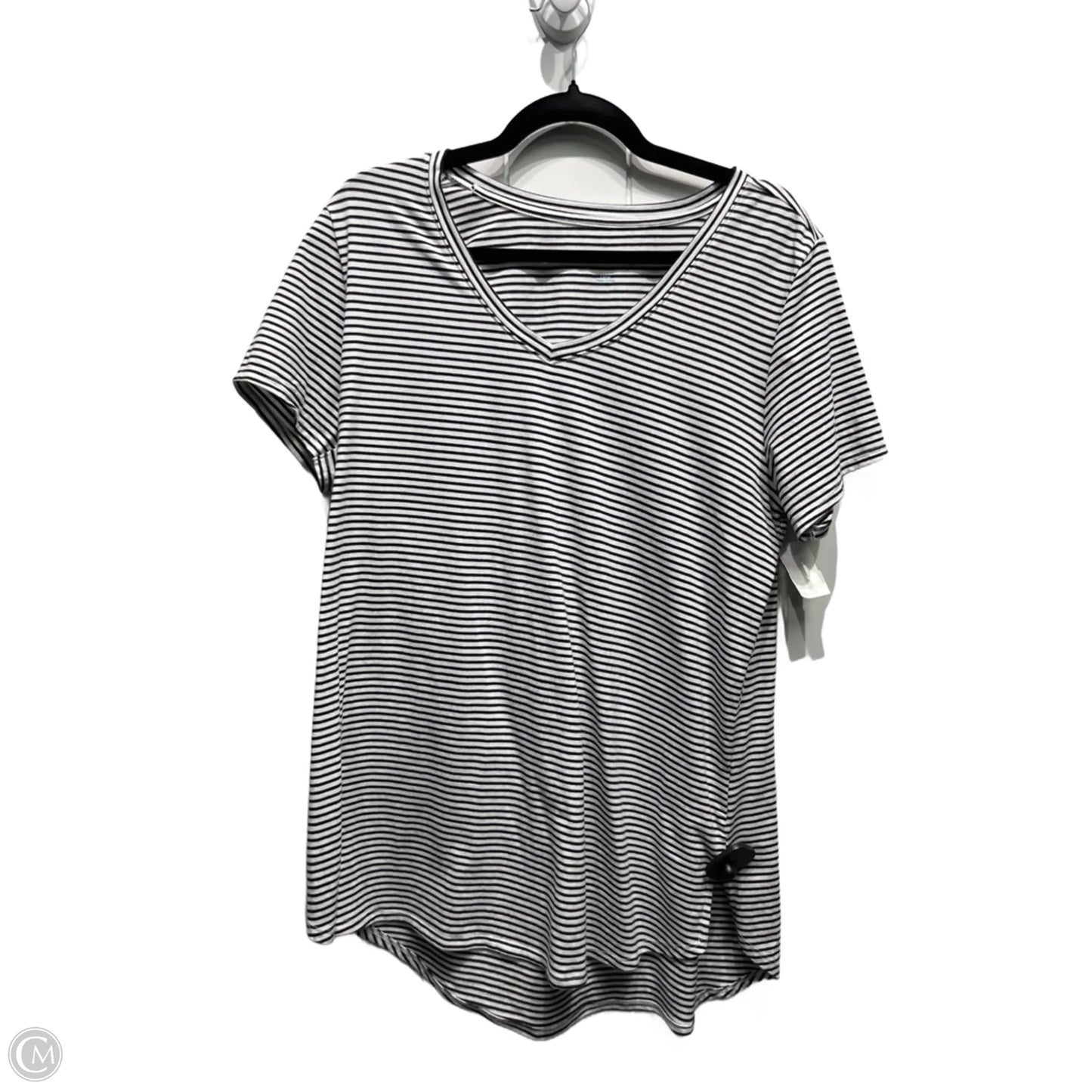 Tunic Short Sleeve By Soft Surroundings In Black & White, Size: L