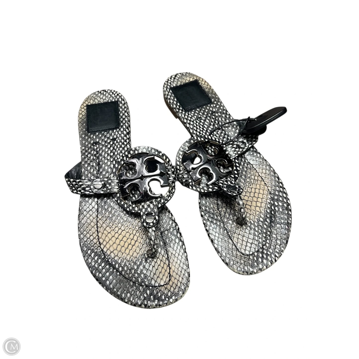 Sandals Designer By Tory Burch In Black & White, Size: 7.5
