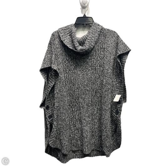 Sweater Short Sleeve By Woman Within In Black & White, Size: 1x