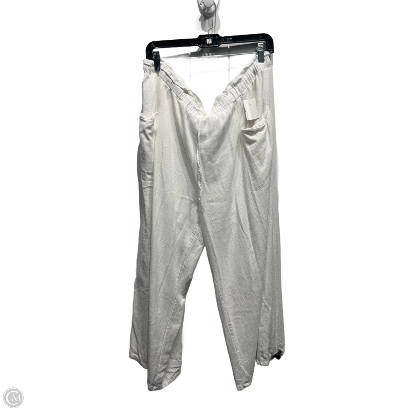 Pants Wide Leg By siliteelon In White, Size: 2x