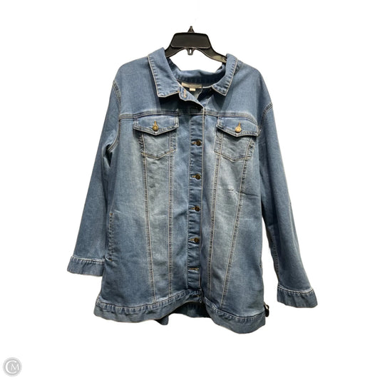 Jacket Denim By Woman Within In Blue Denim, Size: 22