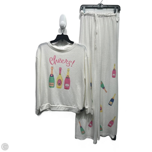 Pants Set 2pc By PHIL LOVE In Pink & White, Size: S