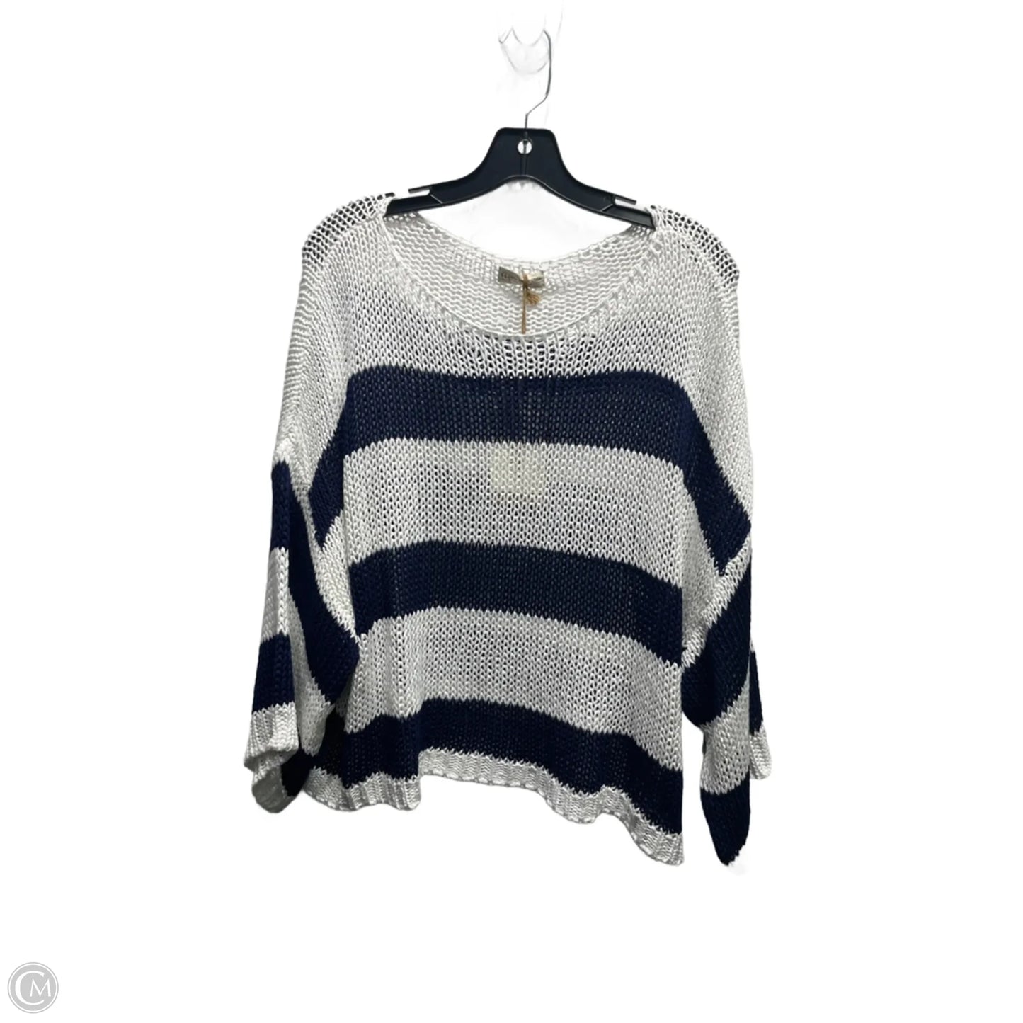 Top Long Sleeve By  NEW COLLECTION In Blue & White, Size: M
