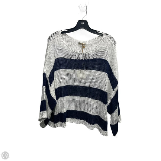 Top Long Sleeve By  NEW COLLECTION In Blue & White, Size: M