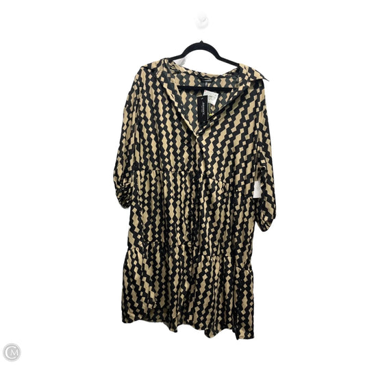 Dress Casual Short By CASSEES In Black & Tan, Size: 3x