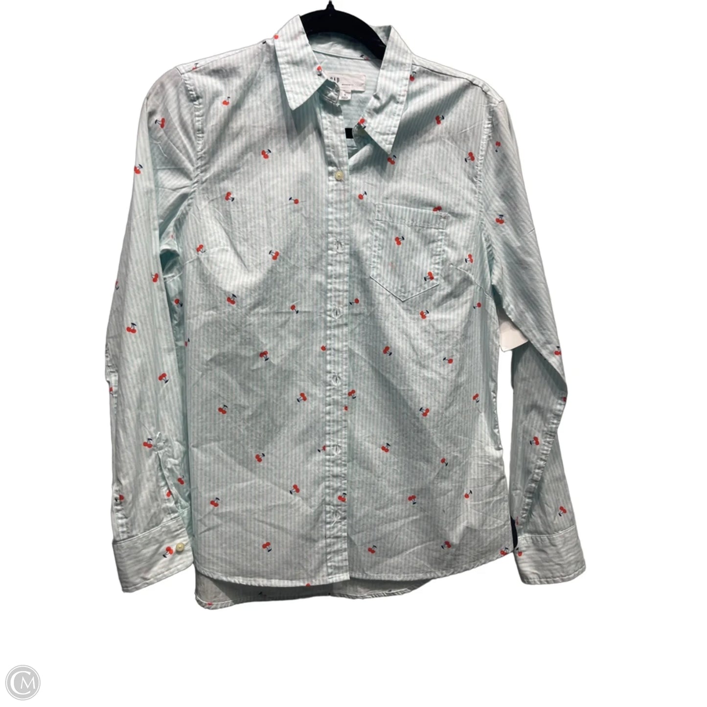Top Long Sleeve By Gap In Blue & White, Size: S