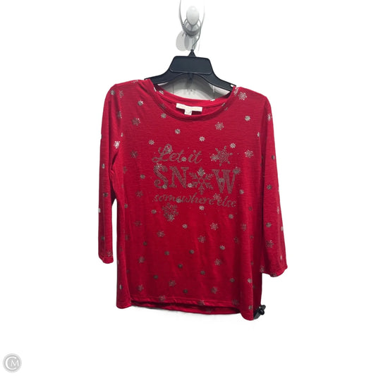 Top Long Sleeve By MAGIS SEASON In Red, Size: M