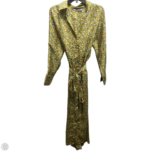 Dress Casual Maxi By Zara In Green & Yellow, Size: M
