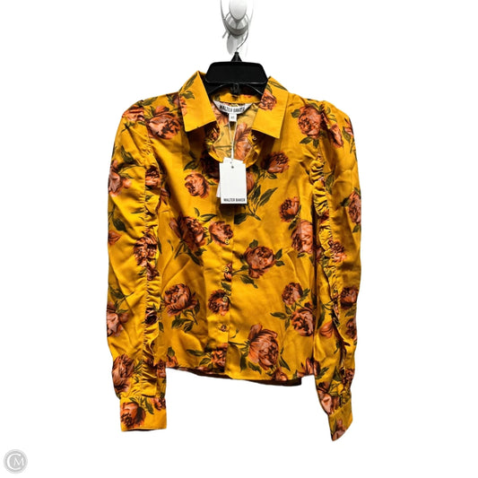 Blouse Long Sleeve By Walter Baker In Orange & Yellow, Size: Xs