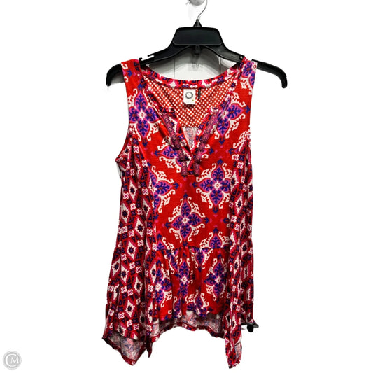 Top Sleeveless By Akemi And Kin In Blue & Red, Size: Xs