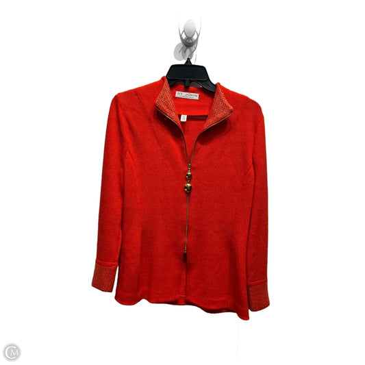 Cardigan Luxury Designer By St John Collection In Orange, Size: 4