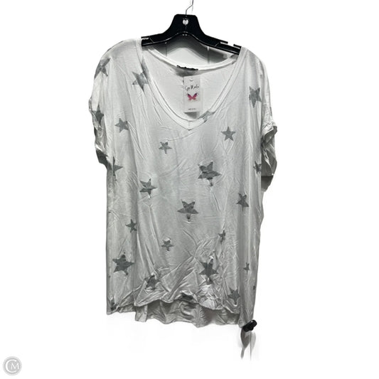Top Short Sleeve By M Made In Italy In Silver & White, Size: Osfm