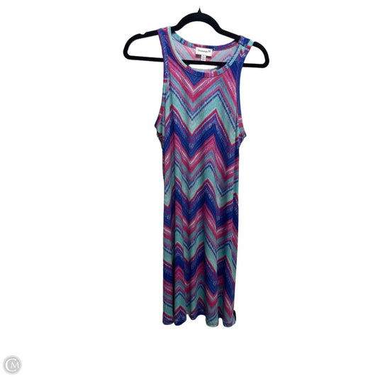 Dress Casual Short By Veronica M In Green & Purple, Size: M