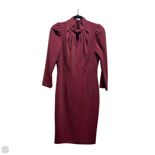 Dress Work By Calvin Klein In Maroon, Size: 10