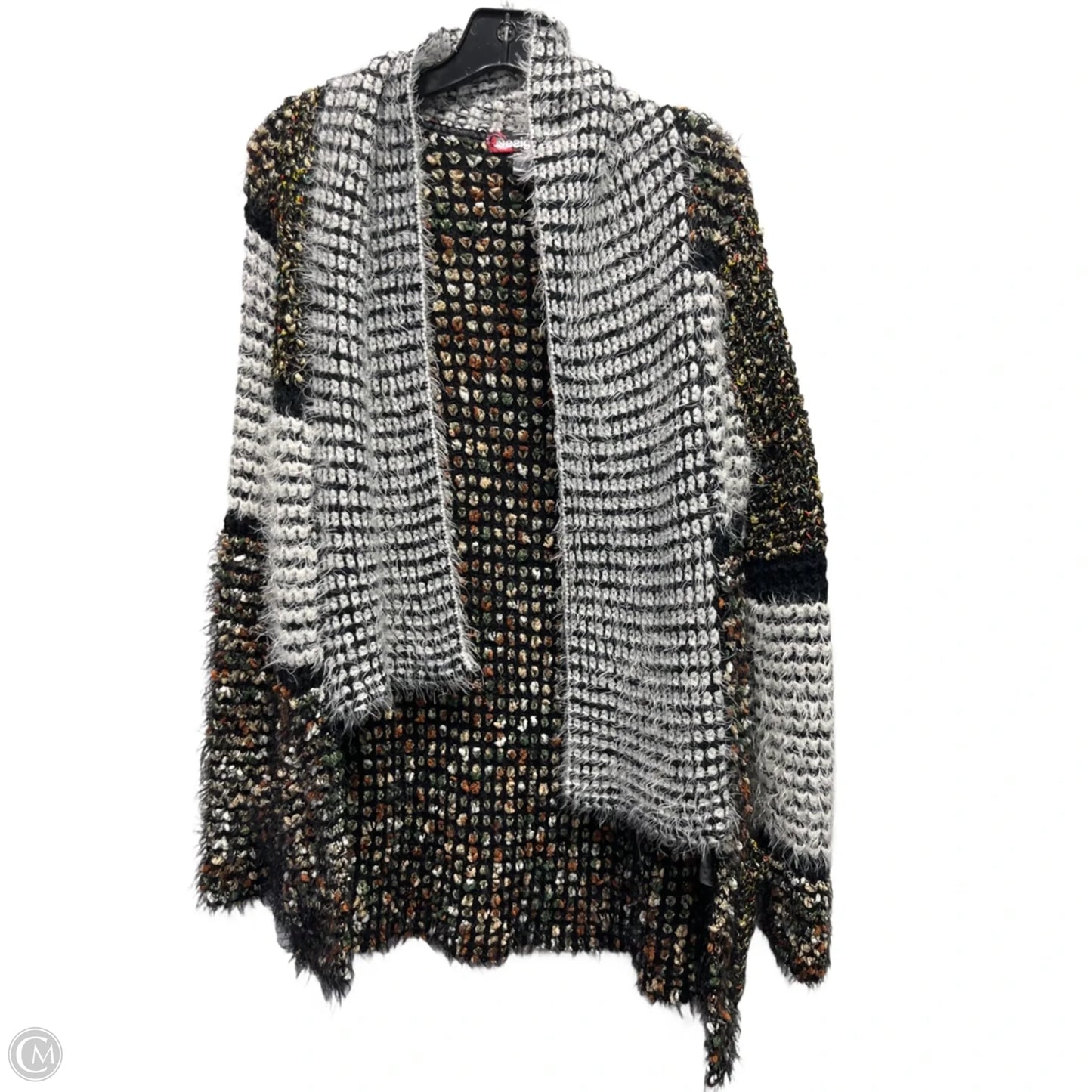 Sweater Cardigan By Desigual In Green & Orange, Size: Xs